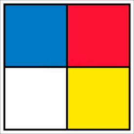 National Marker Company HMS15R NMC HMS15R Hazardous Materials Systems Label, 15.5" X 15.5", Red/Yellow/White/Blue image.