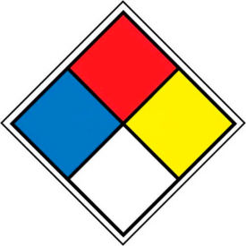 National Marker Company HMS4P NMC HMS4P Hazardous Materials System Labels, 5-5/8" X 5-5/8", Red/Yellow/White/Blue, 5/Pk image.