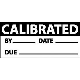 National Marker Company INL2 National Marker Company Calibrated Date & Initials Labels, 2-1/4"W x 1"H, Black/White, Pack of 3 image.