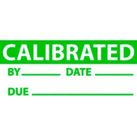 National Marker Company INL3 National Marker Company Calibrated Date & Initials Labels, 2-1/4"W x 1"H, Green/White, 3/Pack image.