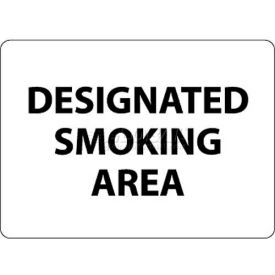 NMC M102RB No Smoking Area Sign Designated Smoking Area 10"" X 14"" White/Black