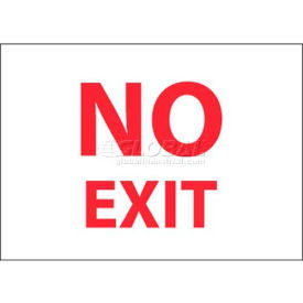 NMC M199P Fire Sign No Exit 7"" X 10"" White/Red