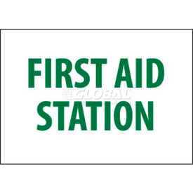 National Marker Company M442RB NMC M442RB Sign, First Aid Station, 10" X 14", White/Green image.