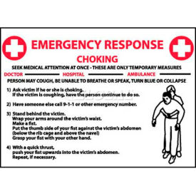 NMC M458RB Sign Choke Emergency Response 10"" X 14"" White/Red/Black