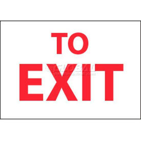 NMC M71RB Fire Sign To Exit 10"" X 14"" White/Red