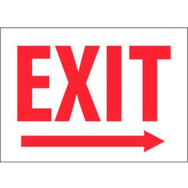 NMC MERPB Fire Sign Exit With Right Arrow 10"" X 14"" White/Red
