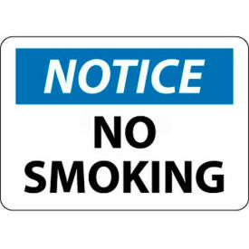 National Marker Company N166PB NMC N166PB OSHA Sign, Notice No Smoking, 10" X 14", White/Blue/Black image.