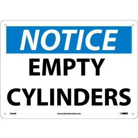 National Marker Company N24AB NMC N24AB OSHA Sign, Notice Empty Cylinders, 10" X 14", White/Blue/Black image.