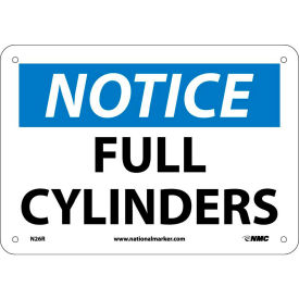 National Marker Company N26R NMC N26R OSHA Sign, Notice Full Cylinders, 7" X 10", White/Blue/Black image.