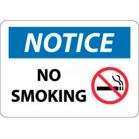 NMC N314RB OSHA Sign Notice No Smoking 10"" X 14"" White/Blue/Black