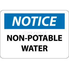 NMC N322PB OSHA Sign Notice Non-Potable Water 10"" X 14"" White/Blue/Black