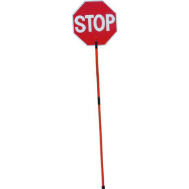 National Marker Company PS6 NMC PS6 Paddle Sign, Stop/Slow, Telescoping Handle image.