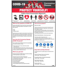 National Marker Company PST141C COVID-19 Protect Yourself Poster, 12" X 18", Vinyl image.