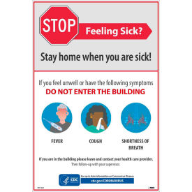 National Marker Company PST142C Stay Home When You Are Sick Poster, 12" X 18", Vinyl image.