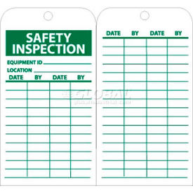 National Marker Company RPT170 NMC RPT170 Tags, Safety Inspection, 6" X 3", White/Green, 25/Pk image.