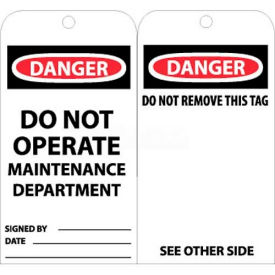 NMC RPT2 Tags, Danger Do Not Operate Maintenance Dept, 6