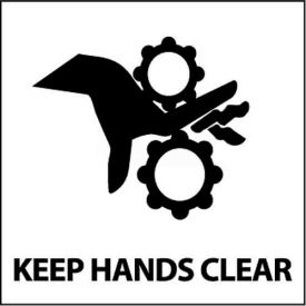 NMC S49P See Sign Keep Hands Clear 7"" X 7"" White/Black