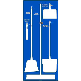 National Marker Company SB102FG National Marker Janitorial Shadow Board, Blue on White, Pro Series Acrylic - SB102FG image.