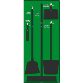 National Marker Company SB103ACP National Marker Janitorial Shadow Board, Green on Black, General Purpose Composite - SB103ACP image.