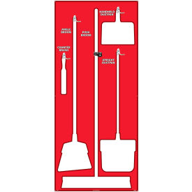 National Marker Janitorial Shadow Board, Red on White, General Purpose Composite - SB106ACP