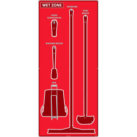 National Marker Company SB110ACP National Marker Wet Zone Shadow Board, Red/Red,68 X 30, ACP, Aluminum Composite Panel - SB110ACP image.
