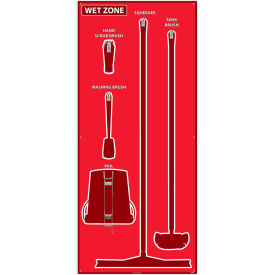 National Marker Company SB110FG National Marker Wet Zone Shadow Board, Red/Red,68 X 30, Pro Series Acrylic - SB110FG image.