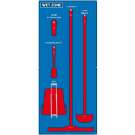 National Marker Wet Zone Shadow Board, Blue/Red,68 X 30, ACP, Aluminum Composite Panel - SB114ACP