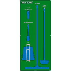National Marker Wet Zone Shadow Board, Green/Blue,68 X 30, ACP, Aluminum Composite Panel - SB119ACP