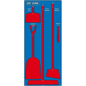 National Marker Dry Zone Shadow Board, Blue/Red,68 X 30, Pro Series Acrylic - SB130FG