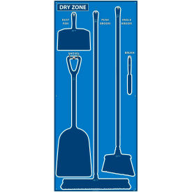 National Marker Dry Zone Shadow Board, Blue/Blue,68 X 30, Pro Series Acrylic - SB131FG