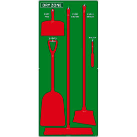 National Marker Dry Zone Shadow Board, Green/Red,68 X 30, Aluminum - SB134AL