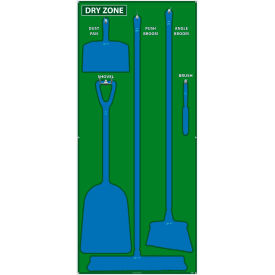 National Marker Dry Zone Shadow Board, Green/Blue,68 X 30, Aluminum - SB135AL