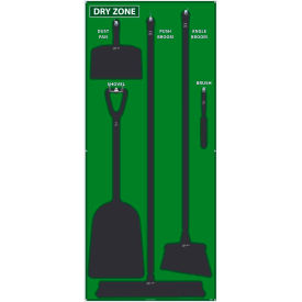 National Marker Dry Zone Shadow Board, Green/Black,68 X 30, ACP, Aluminum Composite Panel - SB136ACP