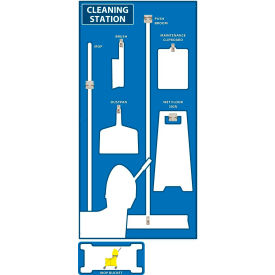 National Marker Company SB141FG National Marker Cleaning Station Shadow Board, Blue/White, 72 X 36, Pro Series Acrylic image.