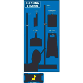 National Marker Company SB142ACP National Marker Cleaning Station Shadow Board, Blue/Black, 72 X 36, Acp, General Purpose Composite image.