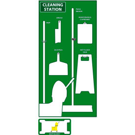 National Marker Company SB145ACP National Marker Cleaning Station Shadow Board, Green/White, 72 X 36, Acp, General Purpose Composite image.