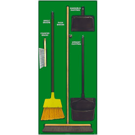 National Marker Company SBK103ACP National Marker Janitorial Shadow Board Combo Kit,Green on Black,General Purpose Composite-SBK103ACP image.