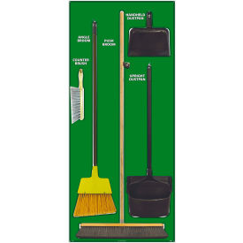 National Marker Company SBK104ACP National Marker Janitorial Shadow Board Combo Kit,Green on White,General Purpose Composite-SBK104ACP image.