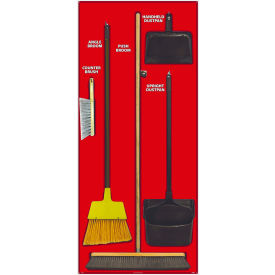 National Marker Company SBK105ACP National Marker Janitorial Shadow Board Combo Kit, Red on Black,General Purpose Composite- SBK105ACP image.