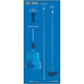 National Marker Wet Zone Shadow Board Combo Kit, Blue/White,68 X 30, Pro Series Acrylic - SBK113FG