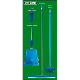 National Marker Wet Zone Shadow Board Combo Kit, Green/White,68 X 30, Pro Series Acrylic - SBK117FG