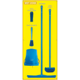 National Marker Company SBK123FG National Marker Wet Zone Shadow Board Combo Kit, Yellow/Blue,68 X 30, Pro Series Acrylic - SBK123FG image.