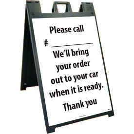National Marker Company SFS116C-KIT NMC, Deluxe Sidewalk Stand And Sign, Please Call, 45" x 25" image.