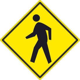 National Marker Company TM119J NMC TM119J Traffic Sign - Pedestrian Crossing, Aluminum, 24" x 24" image.