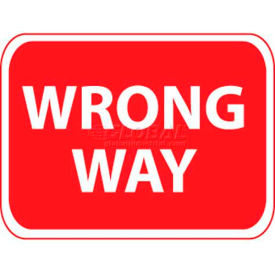 NMC TM133J Traffic Sign Wrong Way 18"" X 24"" White/Red