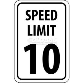 NMC TM18G Traffic Sign 10 MPH Speed Limit Sign 18"" X 12"" White/Black
