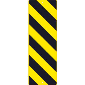 National Marker Company TM266K NMC TM266K Traffic Sign, Left Stripe Yellow Object Marker Sign, 12" X 36", Yellow image.