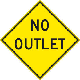 National Marker Company TM269K NMC TM269K Traffic Sign, No Outlet Sign, 30" X 30", Yellow image.