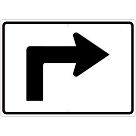 National Marker Company TM501K NMC TM501K Traffic Sign, Advance Turn Arrow Right, 15" X 21", White image.