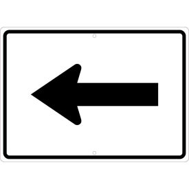 National Marker Company TM502J NMC TM502J Traffic Sign, Auxiliary Arrow Left, 15" X 21", White image.